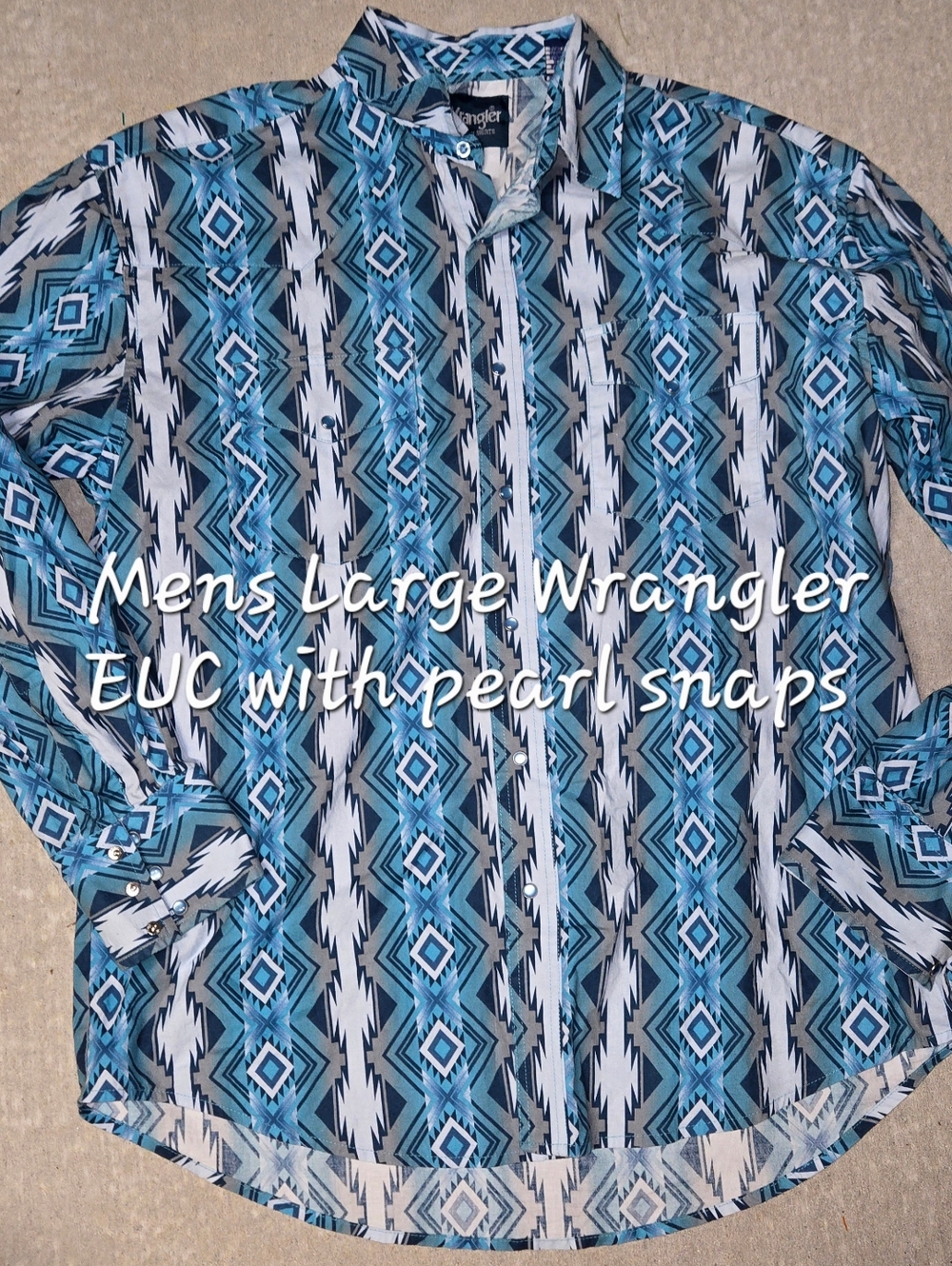 Wrangler Men's Blue Aztec Snap-Front Shirt Jacket